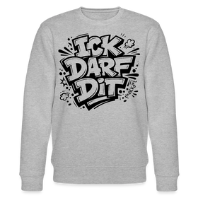 ICK DARF DIT-Unisex Bio-Sweatshirt mit Berliner Schnauze - Grau meliert