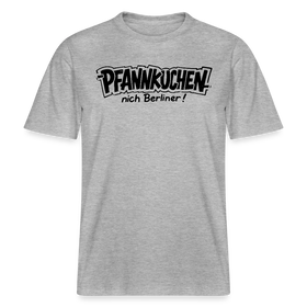 Dit Berlin Shirt-PFANNKUCHEN NICH BERLINER!-RELAXED FIT Unisex bio T-Shirt - Grau meliert