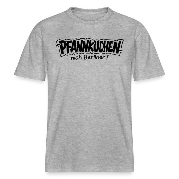 Dit Berlin Shirt-PFANNKUCHEN NICH BERLINER!-RELAXED FIT Unisex bio T-Shirt - Grau meliert