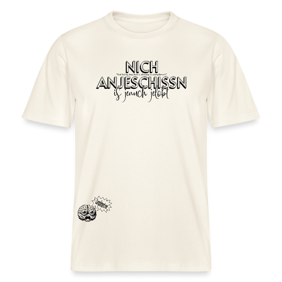 BERLINER EFFIZIENZ 'Dit Lob'-Relaxed Fit Unisex Bio-T-Shirt - Naturweiß 