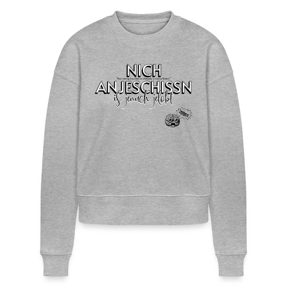 BERLINER EFFIZIENZ 'Dit Lob' -Cropped Frauen Bio-Sweatshirt - Grau meliert
