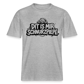 Berliner Bär-DIT IS MIR SCHNURZPIEPE-RELAXED FIT Unisex bio T-Shirt - Grau meliert