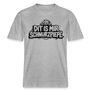 Berliner Bär-DIT IS MIR SCHNURZPIEPE-RELAXED FIT Unisex bio T-Shirt - Grau meliert