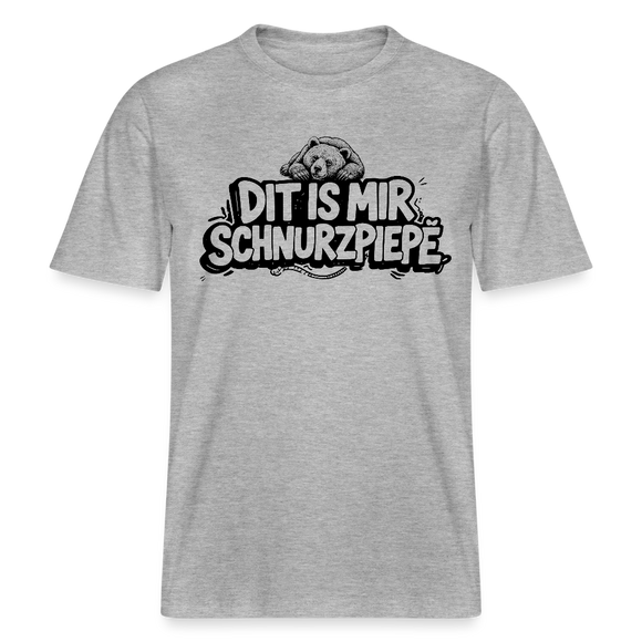 Berliner Bär-DIT IS MIR SCHNURZPIEPE-RELAXED FIT Unisex bio T-Shirt - Grau meliert