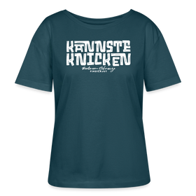 Berliner Spruch-KANNSTE KNICKEN-Rundhals Frauen Bio-T-Shirt - Dunkles Petrol