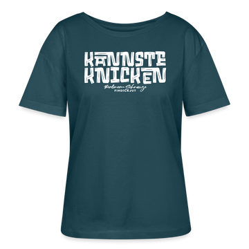 Berliner Spruch-KANNSTE KNICKEN-Rundhals Frauen Bio-T-Shirt - Dunkles Petrol