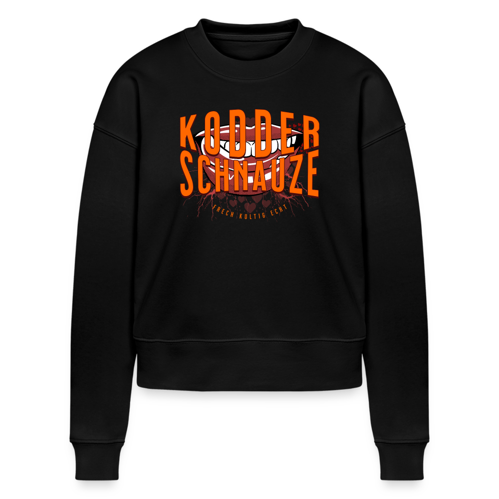 BERLINER-KODDERSCHNAUZE - Cropped Frauen Bio-Sweatshirt - Schwarz