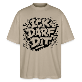 Berlin Shirt-ICK DARF DIT-Oversized Unisex Bio T-Shirt - Steingrau