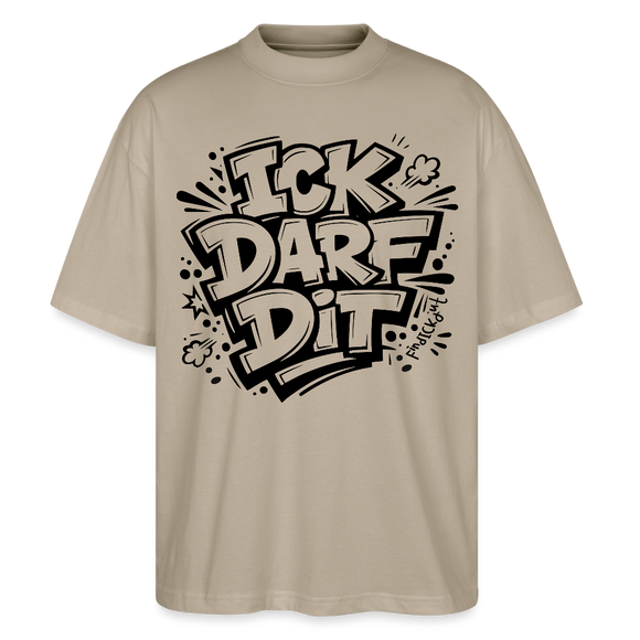 Berlin Shirt-ICK DARF DIT-Oversized Unisex Bio T-Shirt - Steingrau