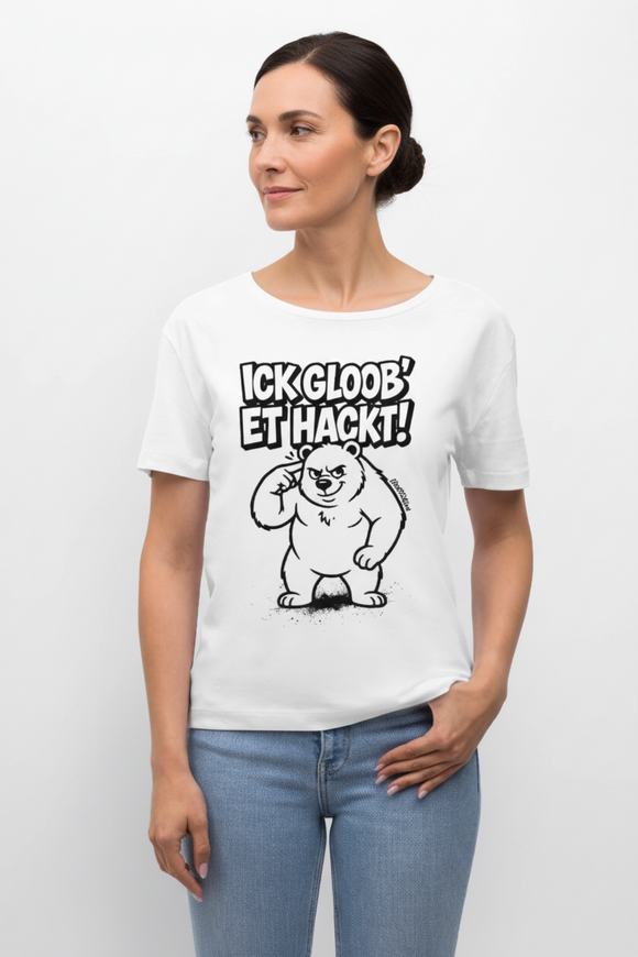 Berlin Shirt-ICK GLOOB' ET HACKT-Rundhals Frauen Bio-T-Shirt - Weiß