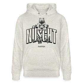 NÜSCHT MUSS ICK 2025-Unisex Bio-Hoodie mit Berliner Schnauze - Beige meliert