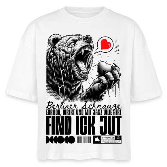 Berlin Souvenir-FIND ICK JUT-Frauen Boxy Bio-T-Shirt - Weiß