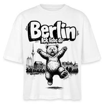 Berlin Souvenir-Frauen Boxy Bio-T-Shirt-BERLIN ICK LIEBE DIR - Weiß