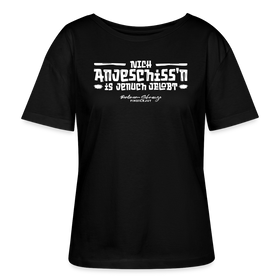 Berliner Spruch-NICH ANJESCHISSN-Rundhals Frauen Bio-T-Shirt mit echt Berliner Schnauze - Schwarz