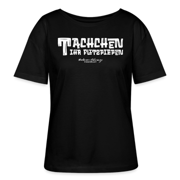 Berliner Begrüssung-TACHCHEN IHR FLITZPIEPEN-Rundhals Frauen Bio-T-Shirt - Schwarz