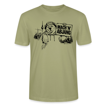 Dit freundliche Shirt mit Berliner Schnauze-MACH 'N ABJANG-Unisex Bio T-Shirt - Nebelgrün