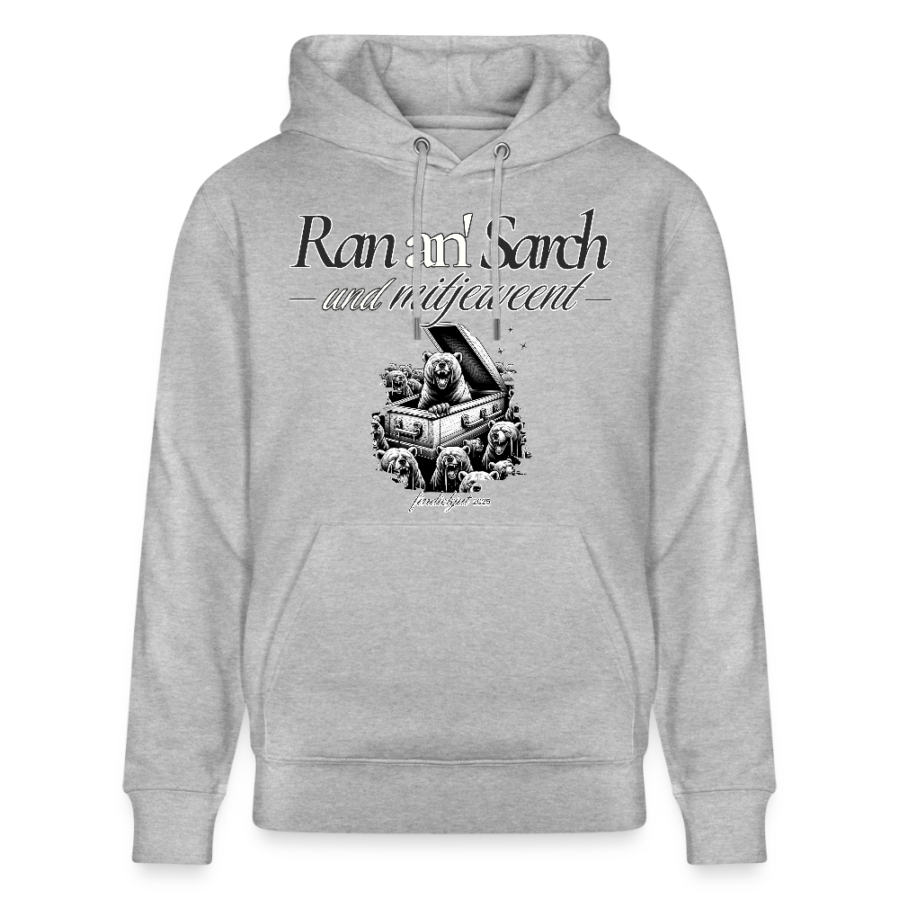 Ran an' Sarg-Unisex Bio-Hoodie - Grau meliert