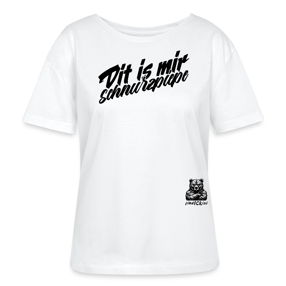 DIT IS MIR SCHNURZPIEPE-Rundhals Frauen Bio-T-Shirt II - Weiß