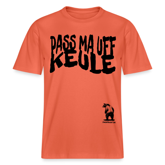 PASS MA UFF KEULE - Relaxed Fit Unisex Bio-T-Shirt - Hellrot