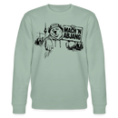 Berliner Schnauze "MACH 'N ABJANG - Unisex Bio-Sweatshirt - Helles Graugrün