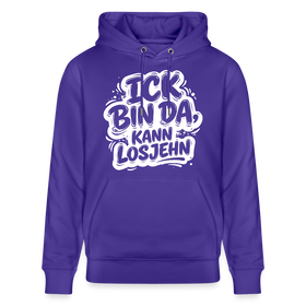 Berliner Spruch-Unisex Bio-Hoodie-BIN DA, KANN LOSJEHN - Purple Love 