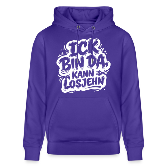 Berliner Spruch-Unisex Bio-Hoodie-BIN DA, KANN LOSJEHN - Purple Love 