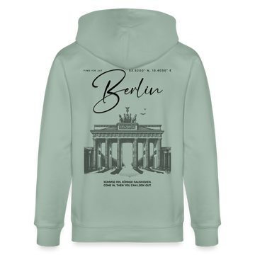 BERLIN-Unisex Bio-Kapuzenjacke - Helles Graugrün