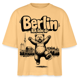 Berlin Souvenir-Frauen Boxy Bio-T-Shirt-BERLIN ICK LIEBE DIR - Mispel