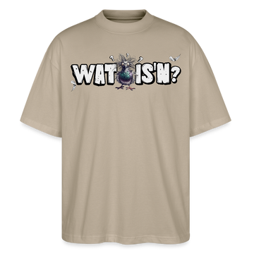 WAT IS'N?-Oversized Unisex Bio T-Shirt - Steingrau