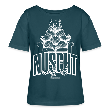 NÜSCHT MUSS ICK-Berlin Shirt-Rundhals Frauen Bio-T-Shirt - Dunkles Petrol