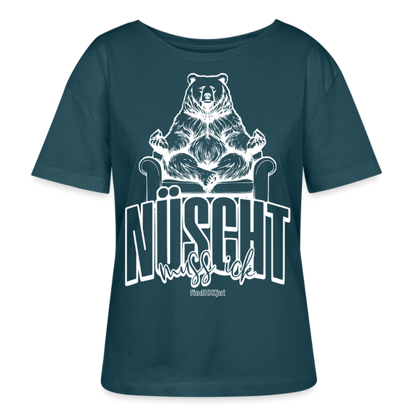 NÜSCHT MUSS ICK-Berlin Shirt-Rundhals Frauen Bio-T-Shirt - Dunkles Petrol