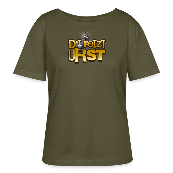 DIT FETZT URST-Rundhals Frauen Bio-T-Shirt - Khaki