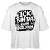 ICK BIN DA, KANN LOSJEHN-Frauen Boxy Bio-T-Shirt mit Berliner Schnauze - Weiß meliert
