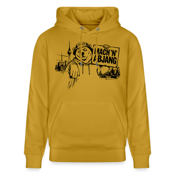 Berliner Spruch- MACH 'N ABJANG -Unisex Bio-Hoodie - Ocker