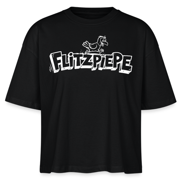 Berlin Shirt-FLITZPIEPE 2026-Frauen Boxy Bio-T-Shirt - Schwarz