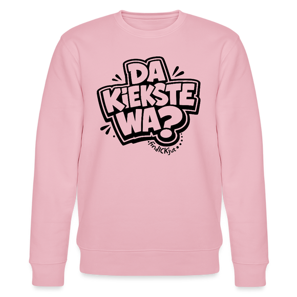 Berliner Spruch-DA KIEKSTE WA?-Unisex Bio-Sweatshirt - Hellrosa