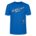 weisser Handgezeichneter Schriftzug "Kiekst'n so?" in schwungvoller Schreibschrift - typisch Berliner Spruch auf T-Shirt - Pfauenblau