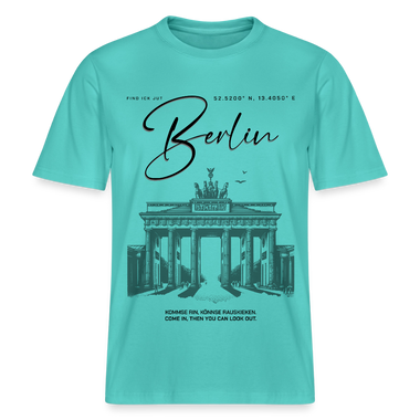 BERLIN Souvenir-Relaxed Fit Unisex Bio-T-Shirt - Poolblau