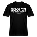 Berliner Spuch-Berliner Lob-BrustprinT-nich anjeschissn is jenuch jelobt-RELAXED FIT Unisex Organic T-Shirt - Schwarz