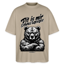 Dit is mir SCHNURZPIEPEOversized Unisex Bio T-Shirt - Steingrau