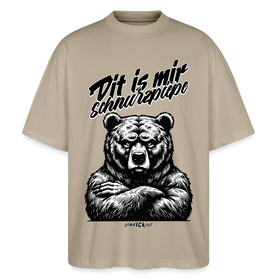 Dit is mir SCHNURZPIEPEOversized Unisex Bio T-Shirt - Steingrau