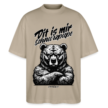 Dit is mir SCHNURZPIEPEOversized Unisex Bio T-Shirt - Steingrau