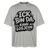 Berliner Schnauze uff Oversized Unisex Bio T-Shirt-BIN DA, KANN LOSJEHN - Grau meliert