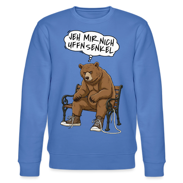 Berliner Bär und Spruch-JEH MIR NICH UFFN SENKEL-Unisex Bio-Sweatshirt - Blau