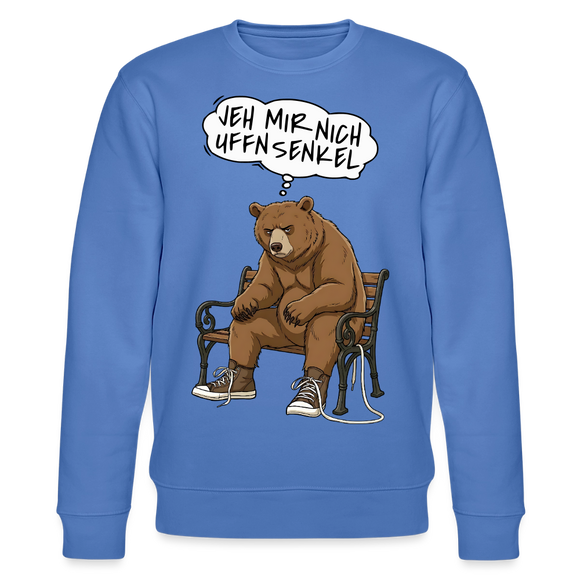 Berliner Bär und Spruch-JEH MIR NICH UFFN SENKEL-Unisex Bio-Sweatshirt - Blau