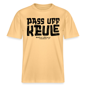 Berliner Spruch-PASS UFF KEULE- RELAXED FIT Unisex Organic T-Shirt - Hellgelb