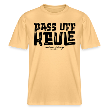 Berliner Spruch-PASS UFF KEULE- RELAXED FIT Unisex Organic T-Shirt - Hellgelb