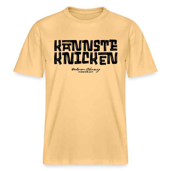 KANNSTE KNICKEN- RELAXED FIT Unisex Organic T-Shirt mit echt Berliner Schnauze - Hellgelb
