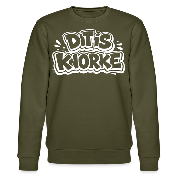 DIT IS KNORKE-Unisex Bio-Sweatshirt mit echt Berliner Schnauze - Khaki