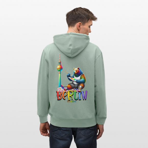 CSD BERLIN-Unisex Bio-Kapuzenjacke - Helles Graugrün